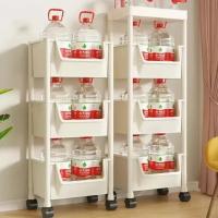 Estante De Libros Con Carroleta Para Cocina Almacenamiento En Rincón Estrecho Armario De Baño Organizador Para Hogar Y Sala De Estar Regalo - details 6