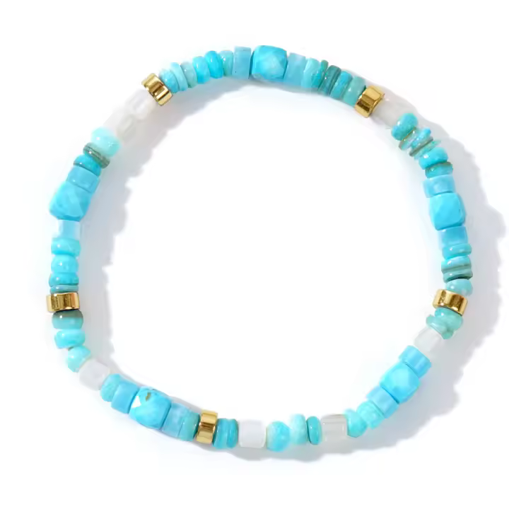Pulsera De Charm Natural Verano Playa Para Mujer Joyería Bonita Y Afortunada Regalo Semi-preciosa Sin Metal Tipo De Cadena: Pulsera De Bolas - 1