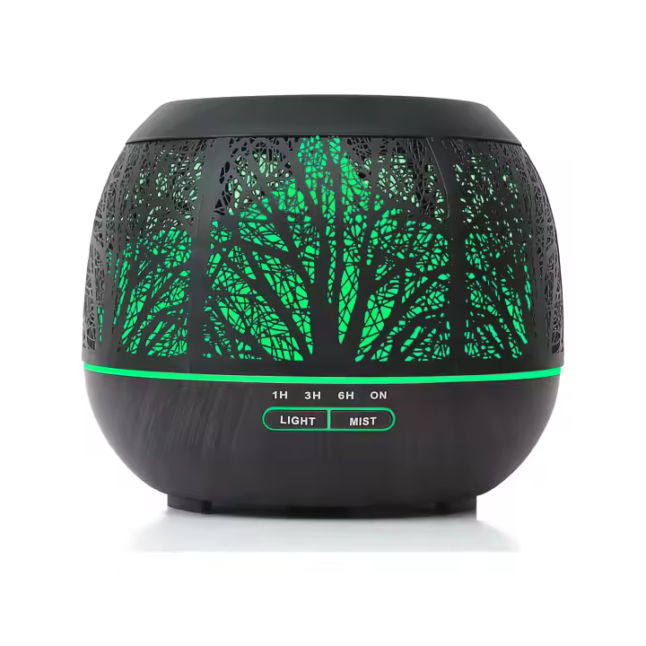 Aroma diffusermetal humidifier400ml essential oil diffuser ultrasonic aroma oil diffuser for aromatherapywith timer and led light for roombedroom - 1