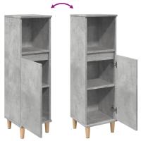 vidaXL Armario de baño madera contrachapada gris hormigón 30x30x100 cm - details 4