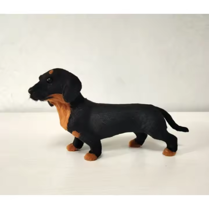 1pc Figura Realista De Perro Dáxilhund Simulación Juguetes Para Niños Decoración De Hogar Animal Suave Compañero De Vida Para Niños - 1