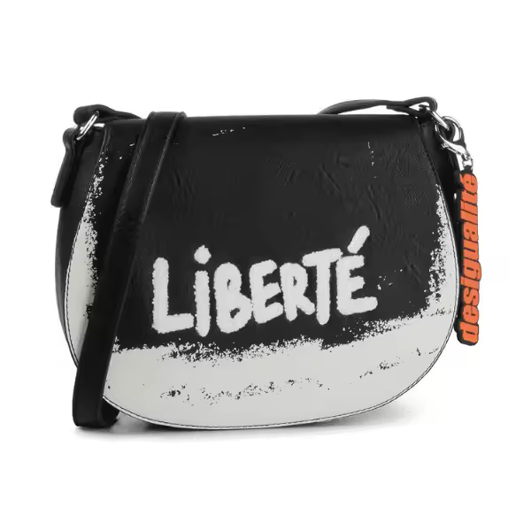 Bolso Mujer Desigual Bandolera Nebula Riga Mini 19WAXPBM /2000 Negro Blanco 26x20x6 cm Pequeño - 1