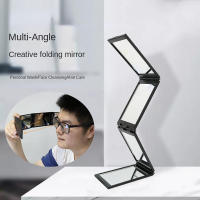 Espejo De Maquillaje Plegable Multigiro De 4 Cara Pequeño Y Portátil Espejo De Belleza Con Marco De Vidrio Y ABS Para Viajes Y Uso En El Hogar - details 1