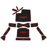 Alfombrilla De Goma Roja Blanca Para Interior De Coche Accesorios De Estilo Para Jeep Wrangler JL 2018-2023 Mat De Taza Decoración Para Puerta - details 6