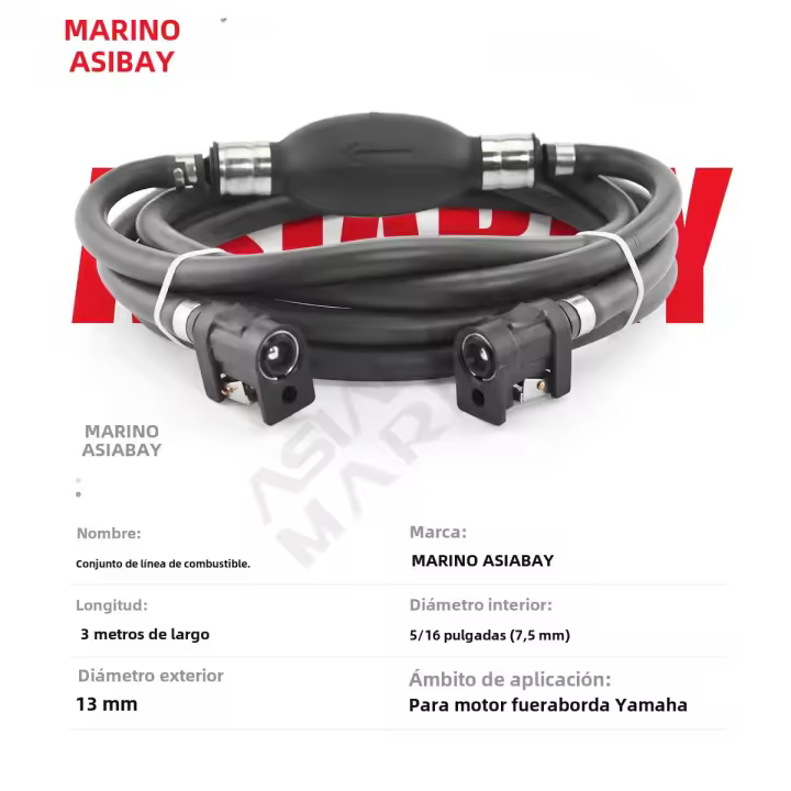 Asamblea De Tubo De Combustible 3m Para Yamaha Motor De Barco Conector De Tubo De Gas 5/16 Pulgadas 8mm Bola De Primerizaje Parte Marítima - 1