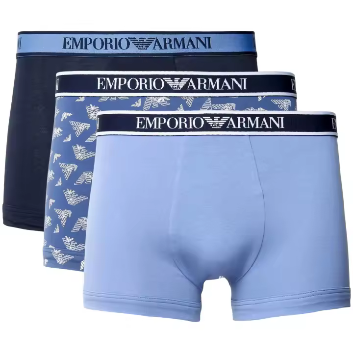 Pantalon Corto Emporio Armani 3 Pack Trunk para hombre en color azul - 1