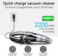 Aspiradora de mano portátil, potente, inalámbrica, 120 W, 2200 mAh, con función húmeda y Seca, HEPA Filter lavable Y 5 Boquillas recargable para el hogar, La Mesa, La Oficina y el coche - details 2