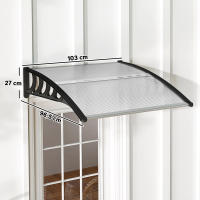 Outsunny pent canopy marquesina para puerta de entrada 103 x 96,5 x 27 cm marquesina con protección UV, protección contra la lluvia protección solar para exterior aluminio negro - details 7