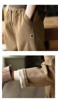 Amax LuluE Pantalones De Peluche De Lujo Para Mujer Invierno 2024 Moda Casual Vintage Gruesos Harajuku Harem Pantalones Talla Media Con Bolsillos Y Cuff - details 12