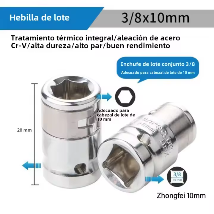Adaptador De Llave De Impacto Universal 1/4 3/8 1/2 Multi-herramientas Adaptador De Bit Hexagonal Para Llavero - 1