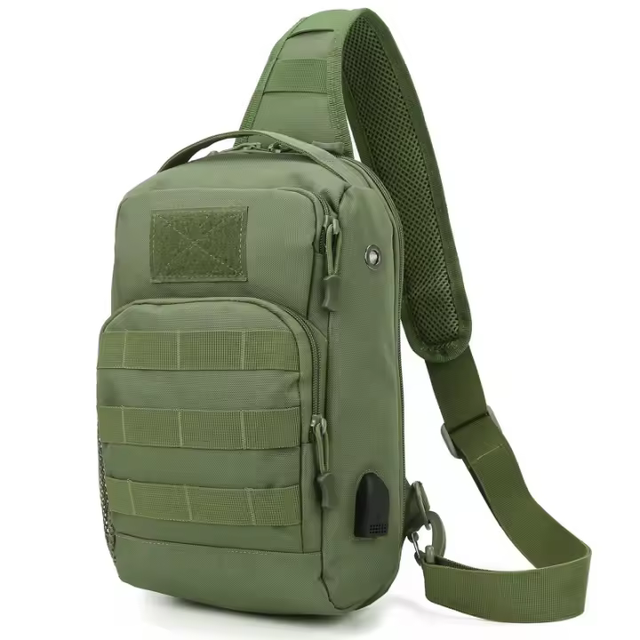 Bolsa De Pecho Táctica USB Bolsa De Hombro Para Hombres Deporte Al Aire Libre Pesca Senderismo Viaje Caza Camping Bolsa De Mano Unisex - 1