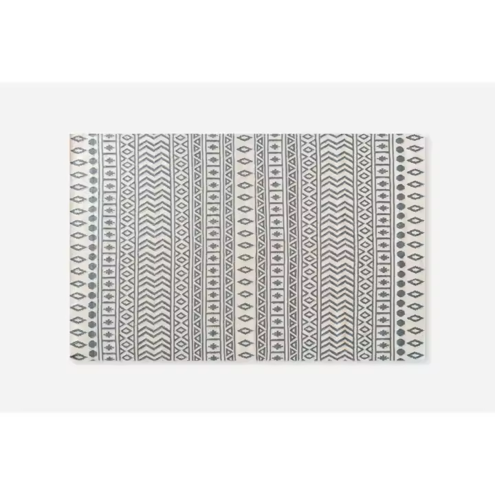 Linea Paralela  -  ALFOMBRA LANA DISEÑOS GEOMETRICOS BEIGE Y GRIS 206X262CM - 1