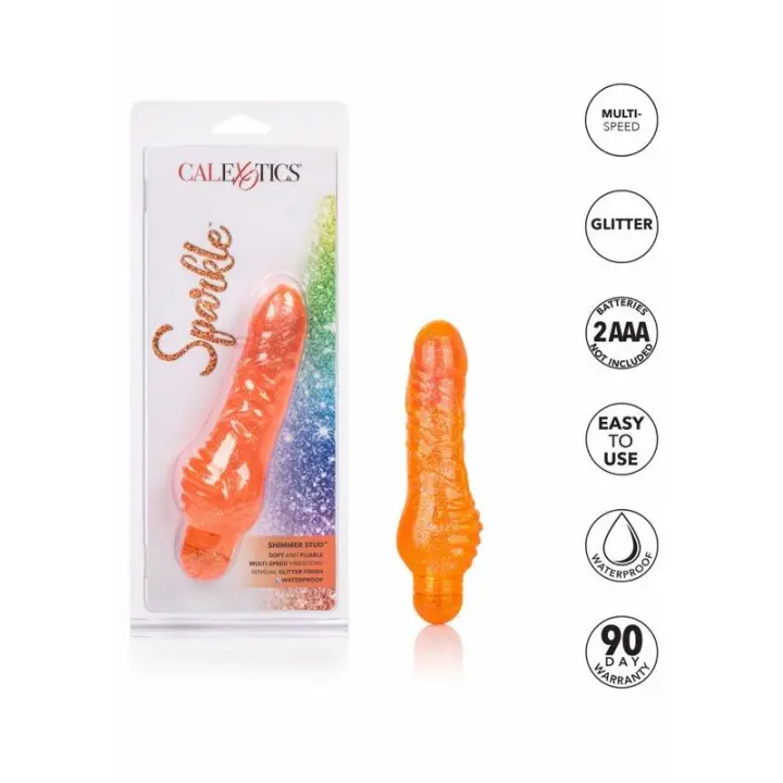 Belover Sparkle Shimmer Stud Vibrador Vaginal Naranja Potente Resistente Al Agua - 1
