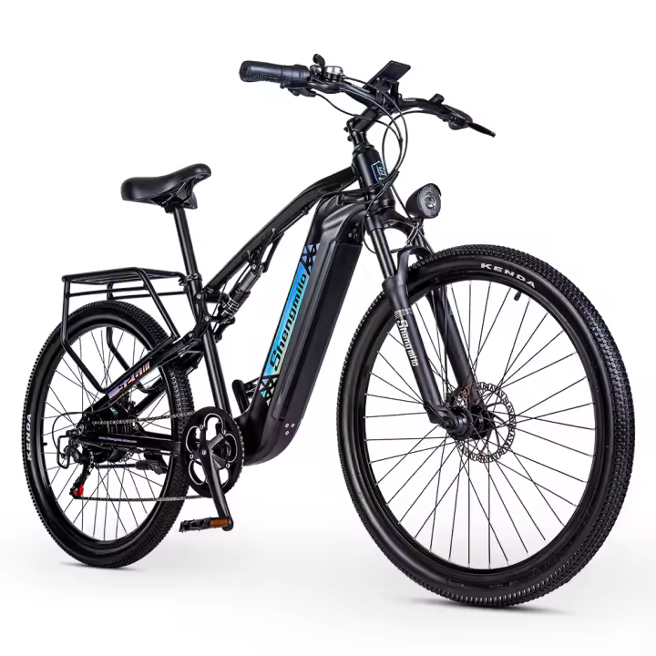Shengmilo S26 Bicicleta eléctrica 500W Bafang Motor bicicleta de montaña para adultos 27.5 pulgadas electric bike 48V17.5AH batería Samsung bici eléctrica Suspensión Completa - Negro - 1