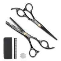 KYG Juego de tijeras de corte de pelo profesional, tijeras de corte de pelo para adelgazar el pelo, tijeras de 15,8 cm de acero inoxidable. Distribuido por DistriLocu - details 0