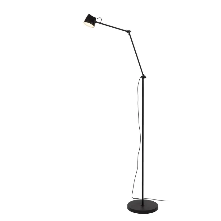 Lucide MILNE - Lámpara de suelo - LED Regul. - 1x8W 2700K - Negro - 1