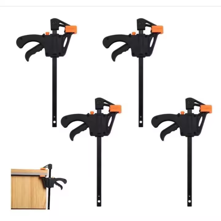 Abrazadera de clip Gadget Herramiento de mano Liberación rápida de trinquete Kit de herramientas de carpintería rápida para carpintería 4PCS - 1