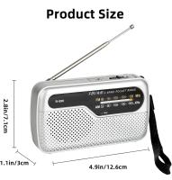 Radio FM /AM de bolsillo a pilas con cobertura de banda completa y antena telescopica - details 3
