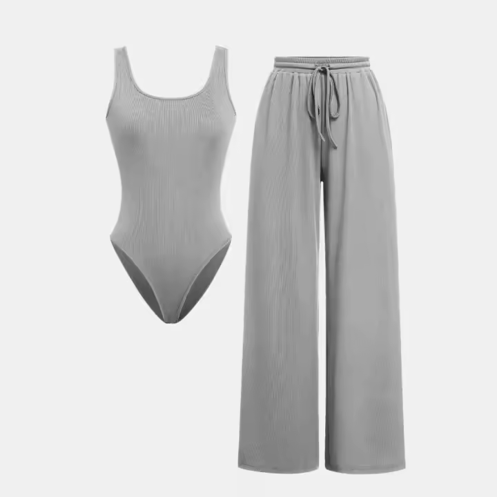 Conjunto de verano 2024 para mujer: top sin mangas y pantalones palazzo - 1