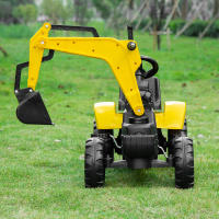 HOMCOM Tractor a Pedales para Niños de +3 Años Excavadora para Niños con Pala Delantera y Bocina Carga 35kg Tractor Infantil para Exterior 107x42x71 cm Amarillo - details 4