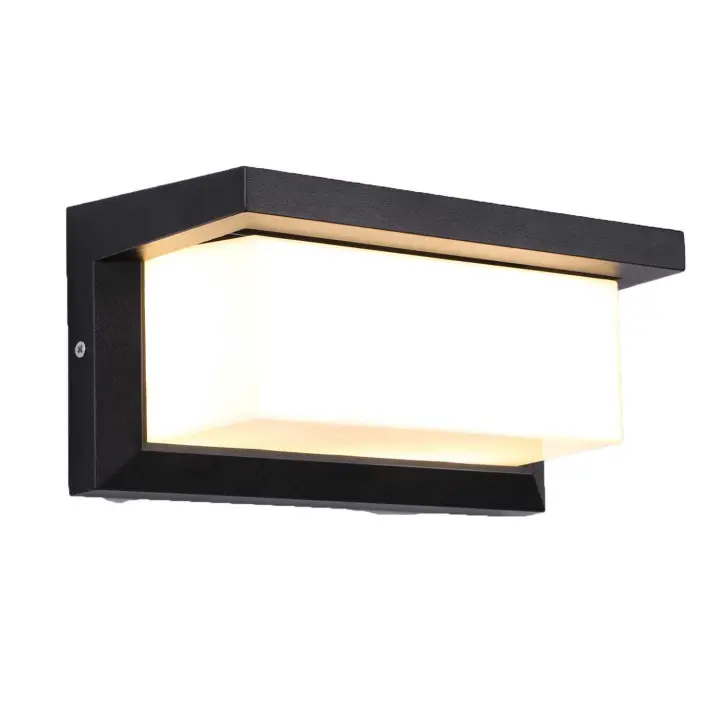 Luz de pared LED de 18W con sensor de Movimiento IP64 waterproof Modern Negro 3000K Blanco cálido Lámpara decorative para Jardín LIT Corredor Porche - 1