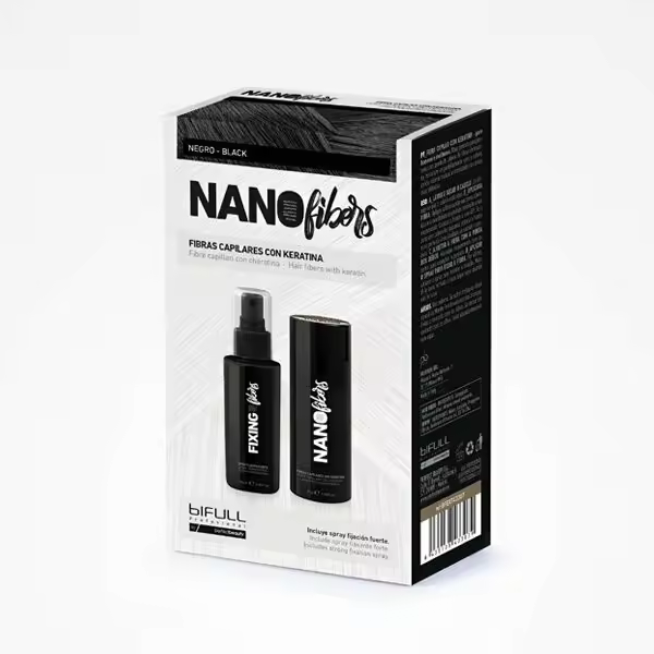 fibras capilares con keratina nanofibers bifull color negro - 1