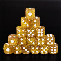 Juego De Dados Acrílicos 10 Piezas 6 Cara 16MM D6 Patrón Grabado Poliedro Para Juegos De Mesa RPG Dungeons And Dragons - details 3