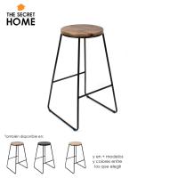 The Secret Home Taburete de Madera y Metal - Alto 71 Cm - Asiento Extra para el Hogar - details 0