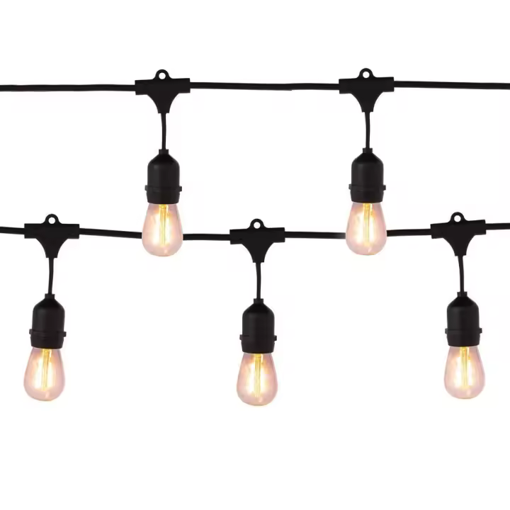 Lola Home Kit de guirnalda jardín negra con 10 casquillos y 10 bombillas led reemplazables transparentes de 7 metros Chateau - 1