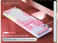 Teclado De Juego 104 Teclas Con Retroiluminación Colorida Teclado Cableado Sentido Mecánico Para Computadora Periféricos E-sports Para Desktop Laptop - details 6