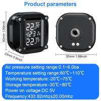 Sistema De Monitoreo De Presión De Neumáticos Para Motocicleta Powstation TPMS Wireless Con Alarma De Temperatura Y Pantalla Colorida Recarga Solar - details 20