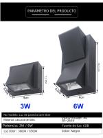 Lámpara De Pared Exterior Impermeable COB Luz De Exterior E Interior Montaje En Superficie Iluminación Hacia Arriba Y Abajo Adecuada Para Pasillo Luz De Entrada Vínculo 85-265V Moderna - details 8