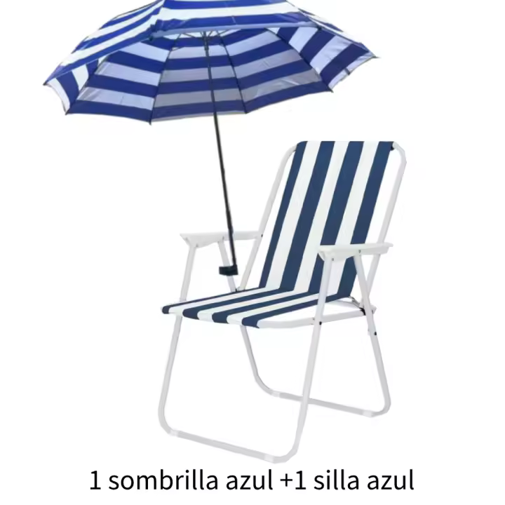 Sombrilla con pinza para silla de playa, Φ 60cm Sombrilla para silla de playa Reclinable, 60 cm, con pinza ajustable, parasol para silla - 1