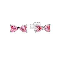 Juego De Joyas Finales Para Mujer Con Zirconia Rosa Y Nudo Original De Plata 925 Incluye Anillo Collar Brazaletes Y Aretes Regalo De Moda - details 2