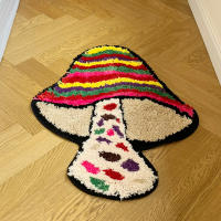 Alfombra Antideslizante De Setas Coloridas Alfombrilla De Cocina Y Dormitorio Hecha a Mano Alfombra De Poliéster Para Entrada Sala De Estar Decoración Del Hogar - details 0