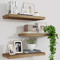 Estante Flotante De Madera Para Pared Estilo Rustico Organizador De Arte Y Almacenamiento Para Dormitorio Decoración Del Hogar Montaje En Pared - details 5