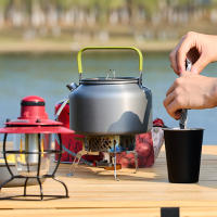 Kettle De Camping Portátil Exterior Antideslizante De Aluminio Ligero Con Manija Antisalpicaduras Para Picnic Y Cocina - details 14