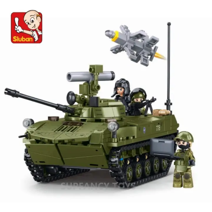 Nuevos Bloques De Construcción Sluban 530PCS Vehículo De Combate Con Paracaídas BMD-2S Modelo Militar Educativo Para Niños - 1