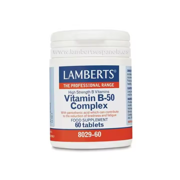 Lamberts Complejo Vitamina B 50 Complex 60cap - Alta Concentración de Vitaminas B - 1