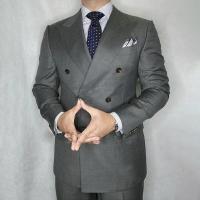 Traje De Boda Para Hombre 2 Piezas Con Chaqueta Y Pantalones Traje De Tuxedo Formal Ajustado Doble Botón Lapel Punta Alta - details 2