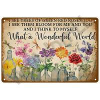 Cartel De Metal Retro Con Flores Vintage Para Decoración De Jardín Arte Murallero De Hogar Placa De Latón Regalo Para Decoración De Pared Y Cuarto - details 27