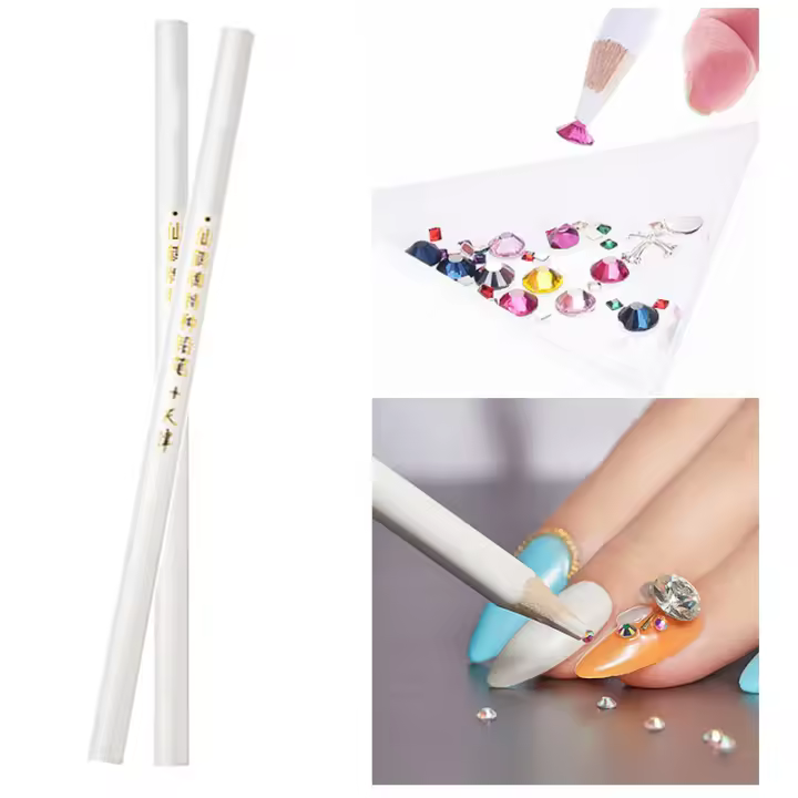 2Pcs Rotuladores De Puntos Para Arte De Uñas Lápices De Cera Para Colocación Sencilla De Piedras Preciosas Y Manicura Con Cristales - 1