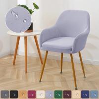 Cubierta De Silla Elástica Repelente De Agua Para Oficina Hotel Comedor Cubierta De Asiento Con Brazos Altos Tela De Poliéster/Celulosa Europea - details 10