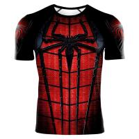 Camiseta De Compresión Para Hombre Verano 2025 Con Diseño De Araña Manga Corta Elasticidad Superhéroe Top De Fitness Activewear - details 9