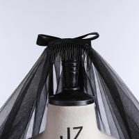 Nueva Llegada De Velos De Boda En Tulle Negro Corto Dos Capas Para Mujer Accesorios De Boda Tipo De Velos: De Hombro - details 3