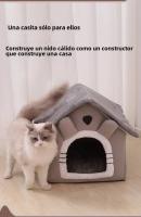Casa Para Perro Y Gato 1pcs De Cuero Corduroy Adecuada Para Todas Las Estaciones Desmontable Y Lavable Suministro De Mascotas Cama Para Perro - details 4