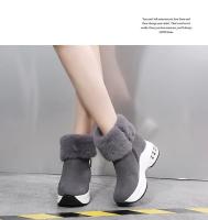 Botas De Nieve Calientes Para Mujer Con Plataforma Botines De Tobillo Cerradura De Cremallera Botas Internamente Aumentadas En Negro Y Gris - details 9