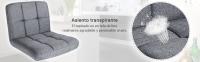 SONGMICS Taburete de Bar Juego de 2, Sillas de Bar Regulables en Altura con Superficie de Lino, Taburete de Cocina Giratorio en 360° con Respaldo y Reposapiés, Acero Cromado, Gris/Blanco - details 1