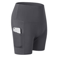 Pantalones cortos de Yoga de cintura alta para mujer, pantalones cortos ajustados de secado rápido elásticos para Fitness, pantalones cortos de longitud 3/4 con bolsillos, ropa deportiva - details 6