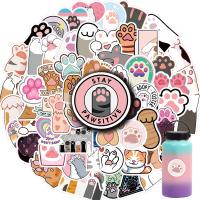 Pegatinas De Gato Rosa Kawaii 61PCS Para Botella De Agua Portátil Patineta Scrapbook Equipaje Juguete Para Niñas - details 0